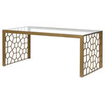 46" CosmoLiving Geometric Coffee Table With Glass Top