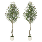2-Pack GarveeHome Artificial 6ft Tall Faux Olive Tree Plant