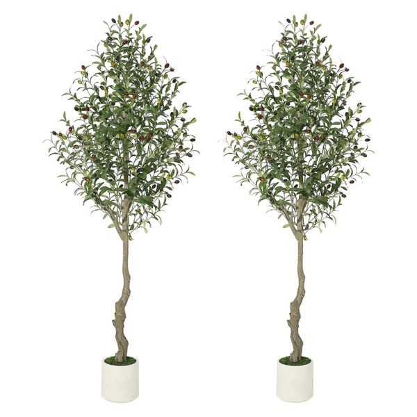 2-Pack GarveeHome Artificial 6ft Tall Faux Olive Tree Plant