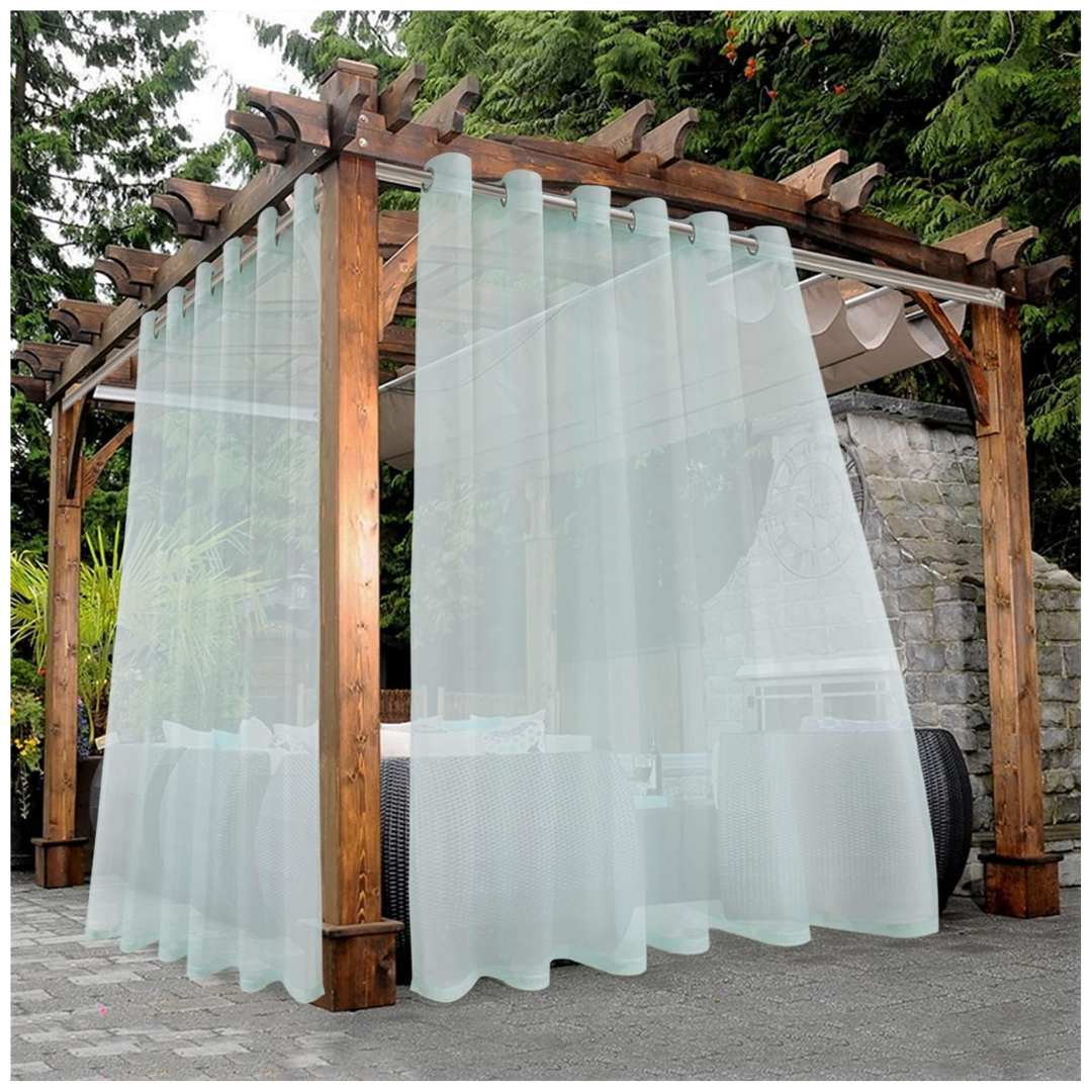 BONZER 100" x 120" 2 Panels Wide Sheer Grommet Curtains