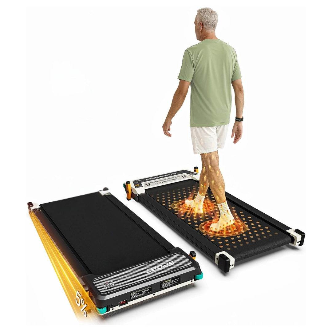2-in-1 Under Desk Treadmills Walking Pad & Foot Massager