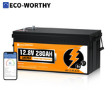 ECO-WORTHY 3584Wh 12V/280Ah Smart LiFePO4 Battery W/ Bluetooth Monitoring