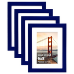 4-Pack Kinlink 6'' x 8'' Navy Solid Wood Picture Frames