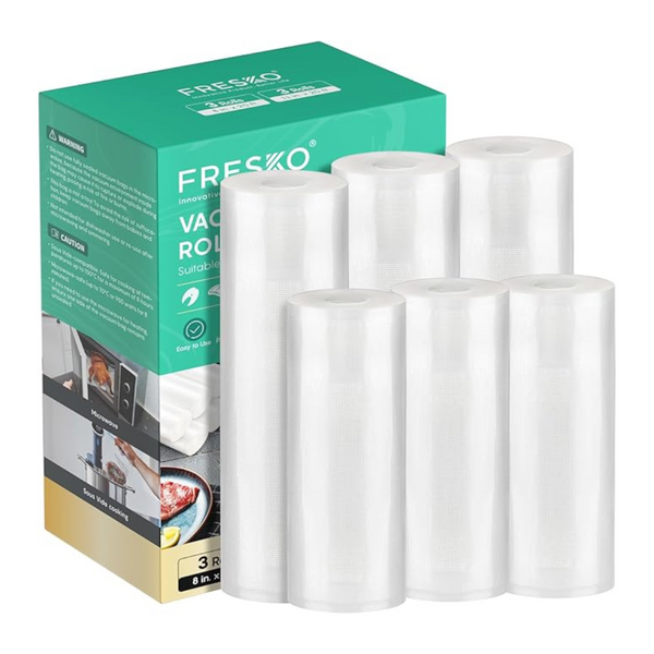 6-Packs Food Vacuum Sealer Roll Bags (8" x 20' & 11" x 20')