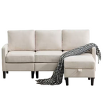 JEAREY 74.8" Fabric L-Shaped Sectional Sofa