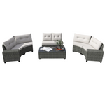 Latitude Run 8-Pieces Outdoor Wicker Round Sofa Seating Group