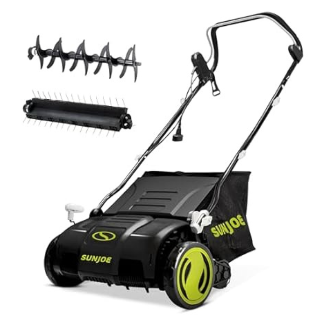 Sun Joe 15" Electric Lawn Dethatcher & Scarifier W/Bag