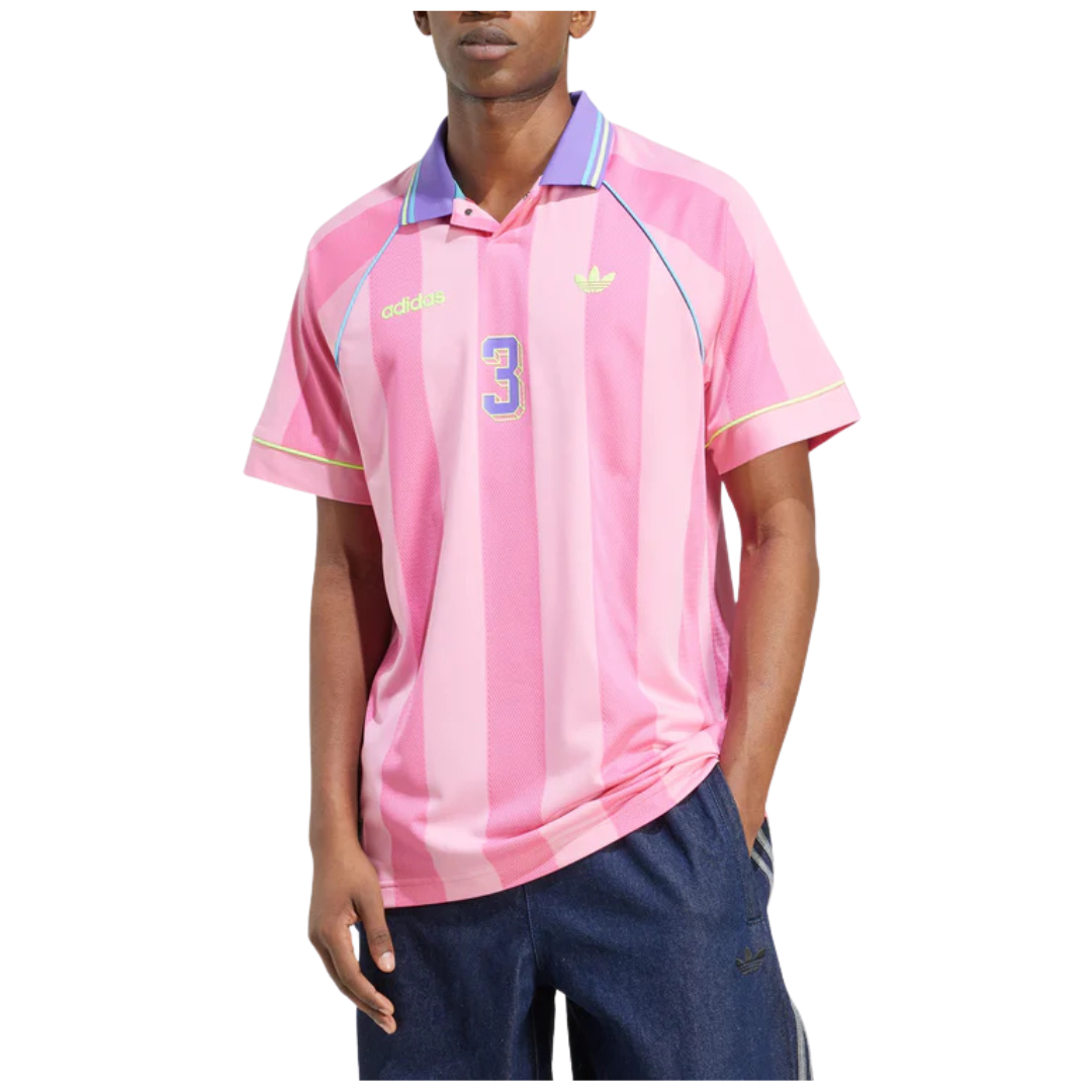 Adidas Men's Jacquard Stripe Jersey (Lucid Pink)