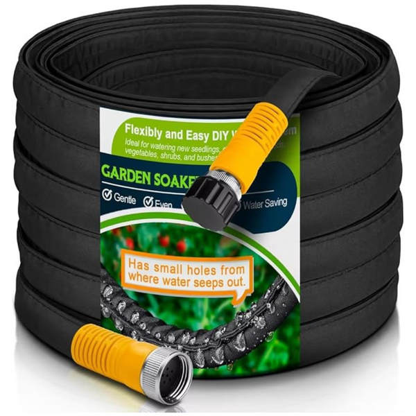 100-Foot (2 x 50ft) Flexible Garden Watering Flat Soaker Hose