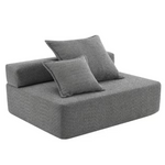 48" Armless Boucle Fabric Square Compressed Sofa Couch