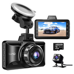 1080P FHD Front And Rear Dual Dash Cam With Screen & 64 GB Card