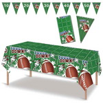 MONNCHA Football Party Tablecloth And Banner Set For Game Day Decor