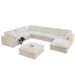 8-Seater Lesly 160" Square Arm Fabric U-Shaped Sectional Sofa