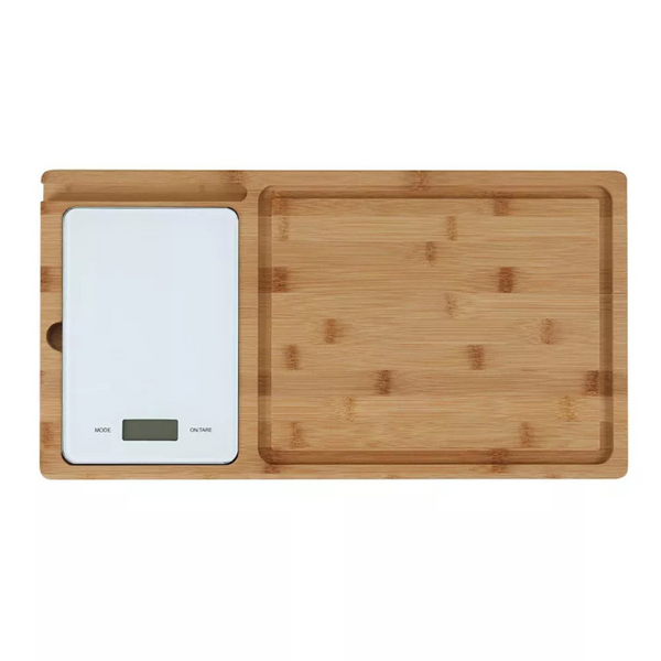 Dexas Prep-Tech Bamboo 20" x 10.5" Cutting Board And Kitchen Scale