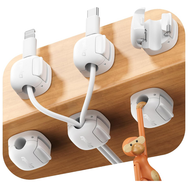 6 Pack Cord Organizer Dual Spring & Clasp Lock Cable