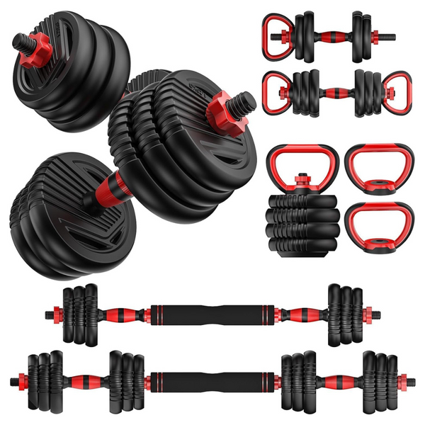 UNNMIIY 4-in-1 Free Weights Adjustable Dumbbell Set (30 lbs Pair)