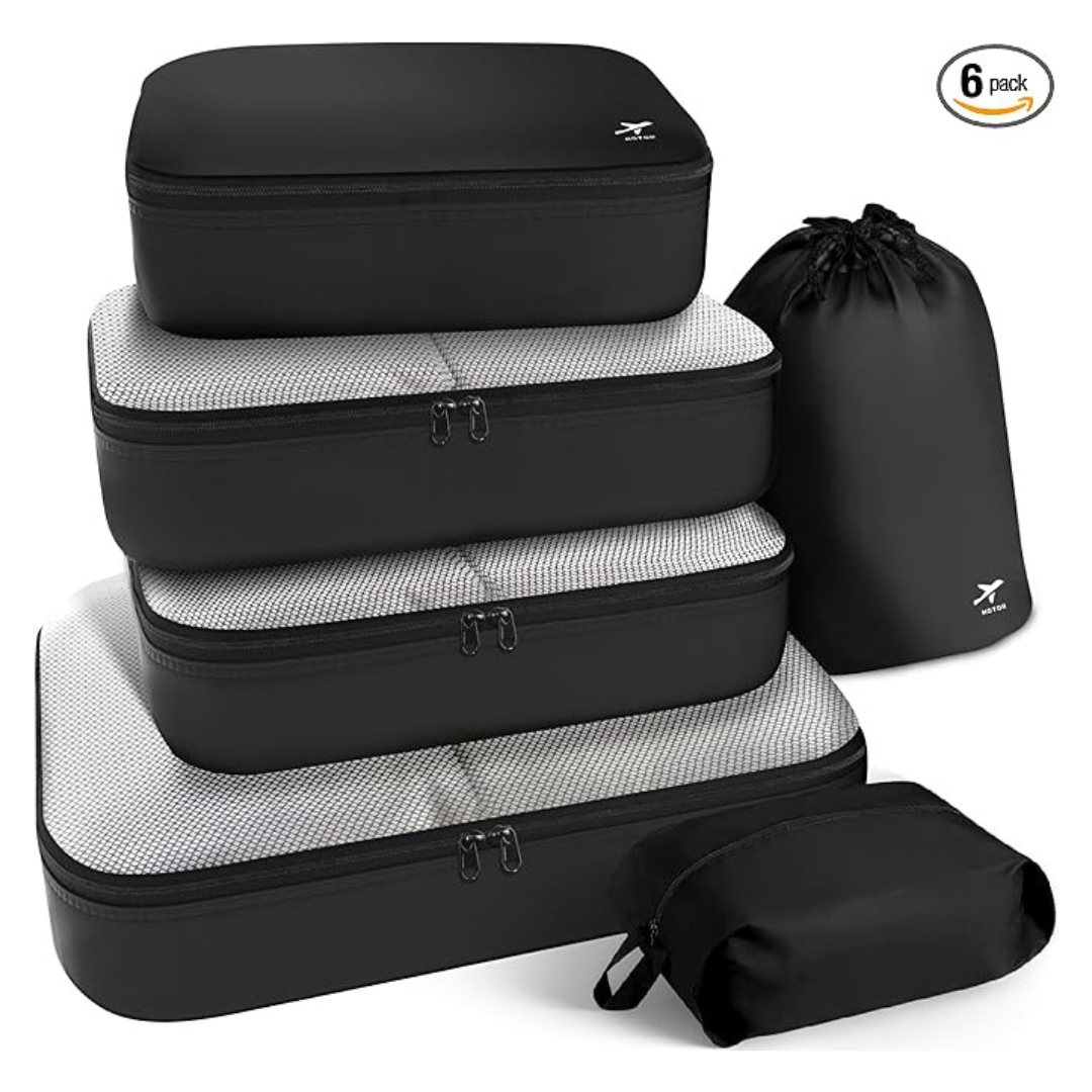 6-Piece Lightweight Packing Cubes Suitcase Organizer Bags Set