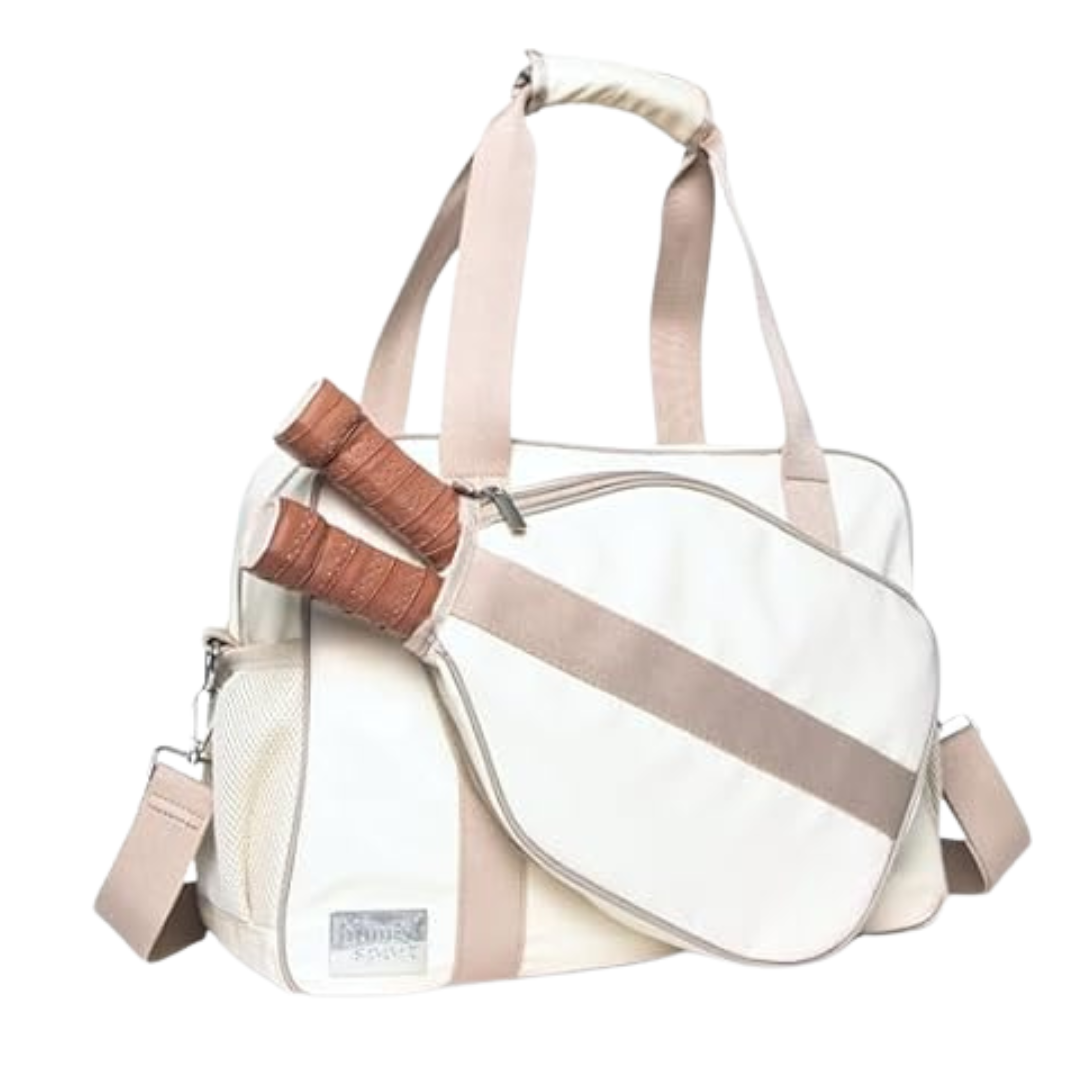 Pickleball Women's Tote Bag W/Adjustable Shoulder Strap & Fence Hook