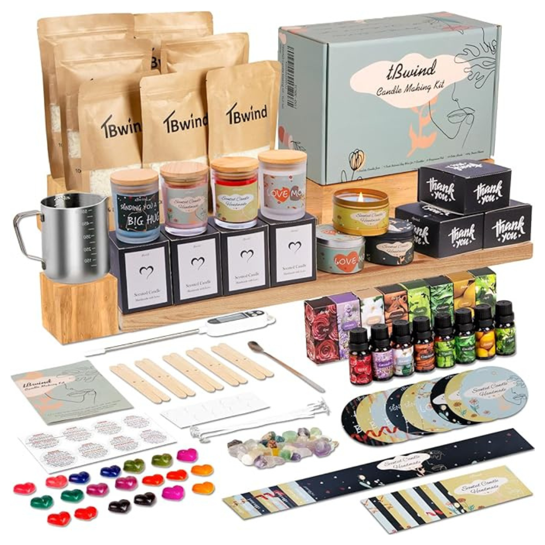 DIY Soy Candle Making Kit With Scents, Wicks, Pot & Wax
