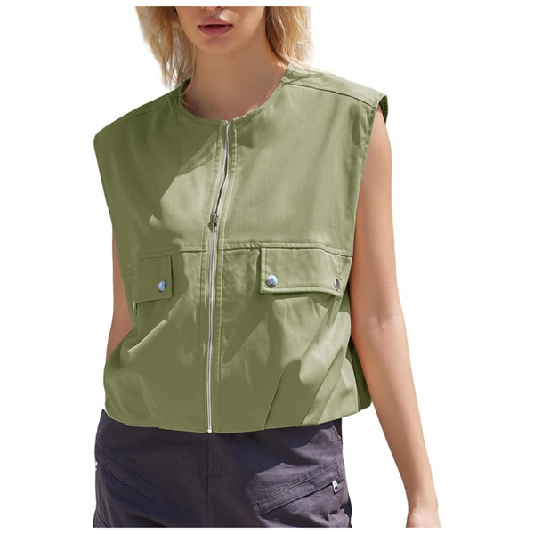 Women's Casual Zip Up Vest Sleeveless Jacket (Various)