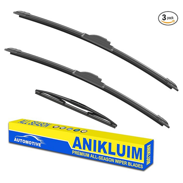Anikluim 26"+ 17" Wiper Blades With 14" Rear Wiper Blade Set