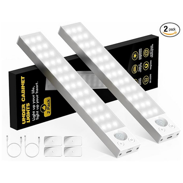 2-Pack 1800mAh Rechargeable Under Cabinet Light
