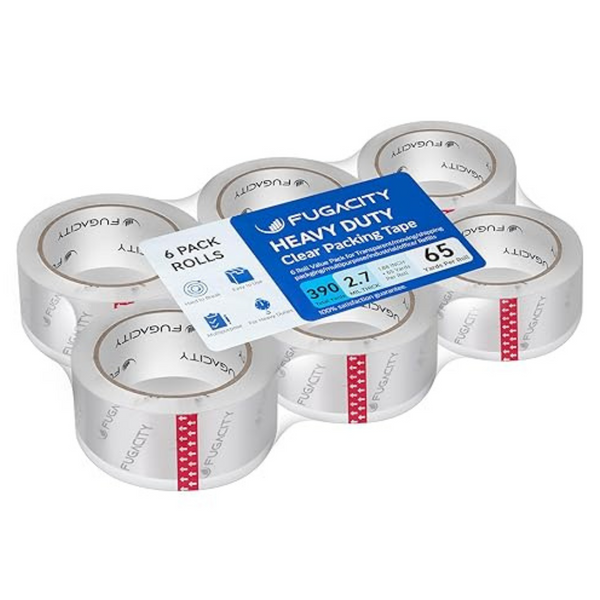 6-Pack Clear Packing Tape Refills Rolls