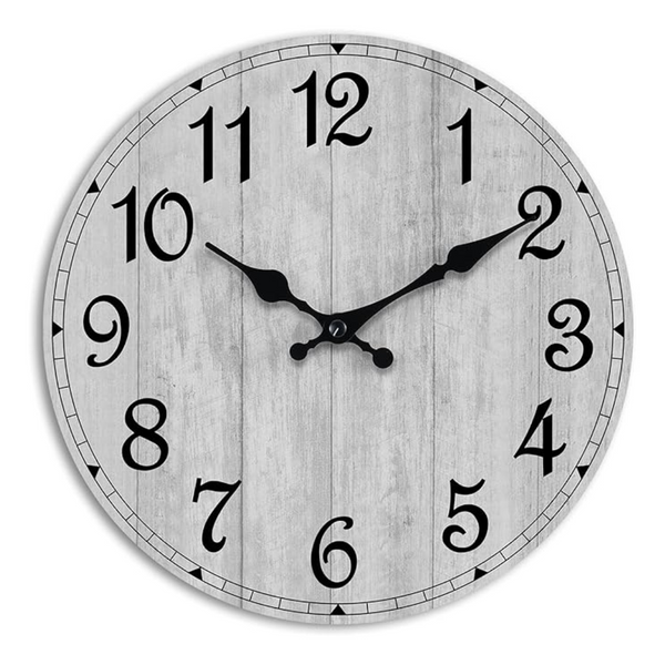 8" Battery Operated Silent Non Ticking Rustic Wall Clock