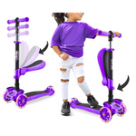 Hurtle Kids Kick Scooter Toy With Foldable Seat