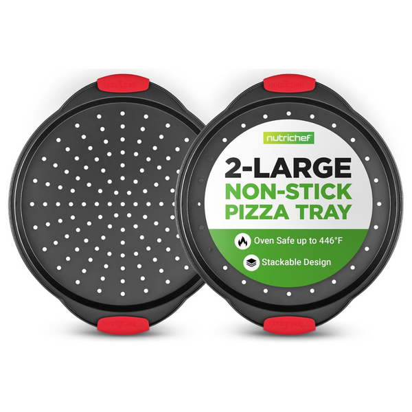 NutriChef 2-Piece 13-Inch Nonstick Pizza Pans