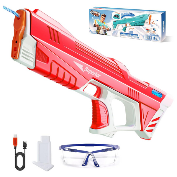 Skirfy Electric Water Gun With Display And Auto Suction (Red)