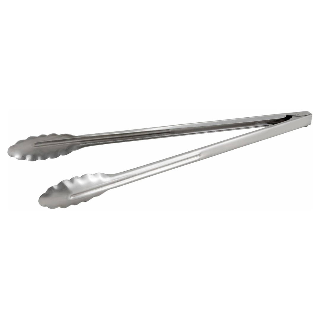 16" Winco Coiled Spring Stainless Steel Utility Tong