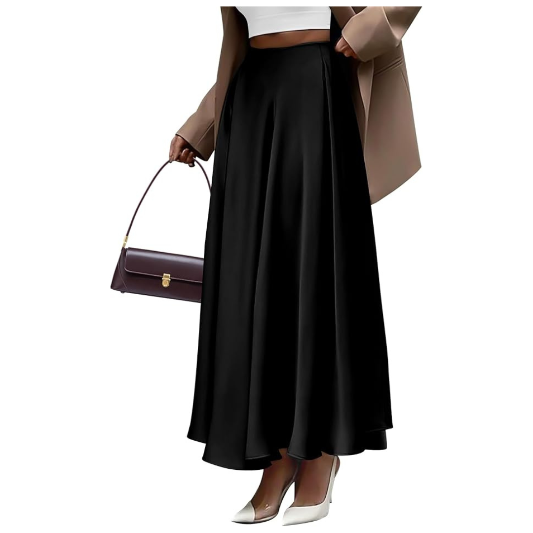 BTFBM Women's High Waisted Elegant Satin Skirts