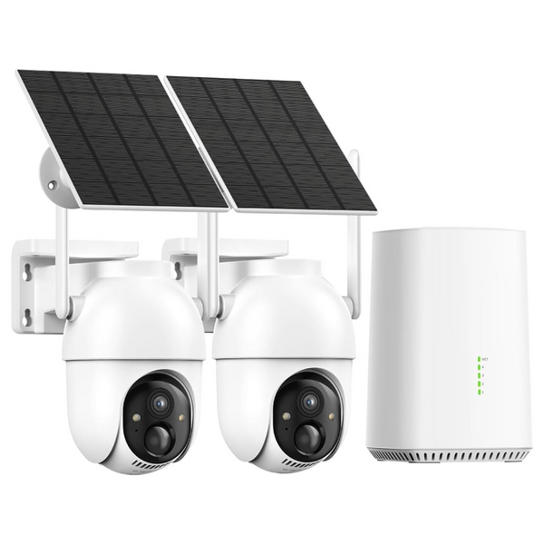 2-Pack Outdoor Wireless Solar Security Cameras W/ 360º Panoramic View