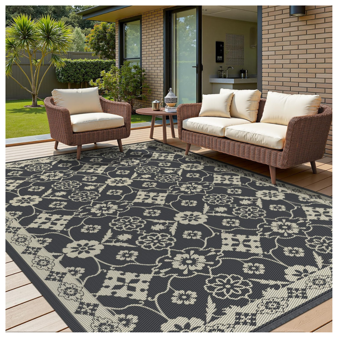 Cocoer 5' x 8' Reversible Waterproof Outdoor Patio Rug