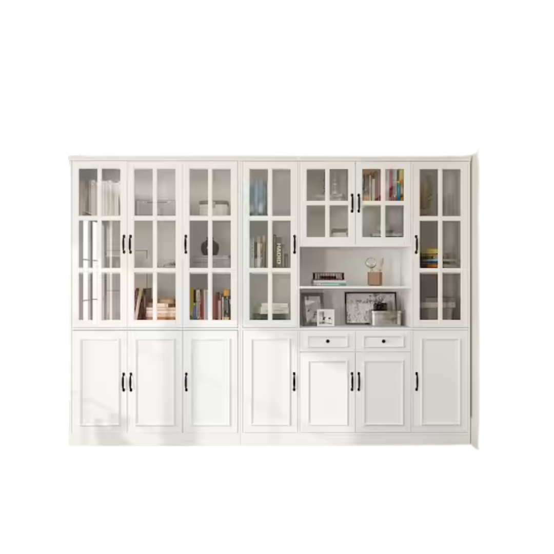 110.2" Wide Wooden 25-Shelves Accent Bookcase