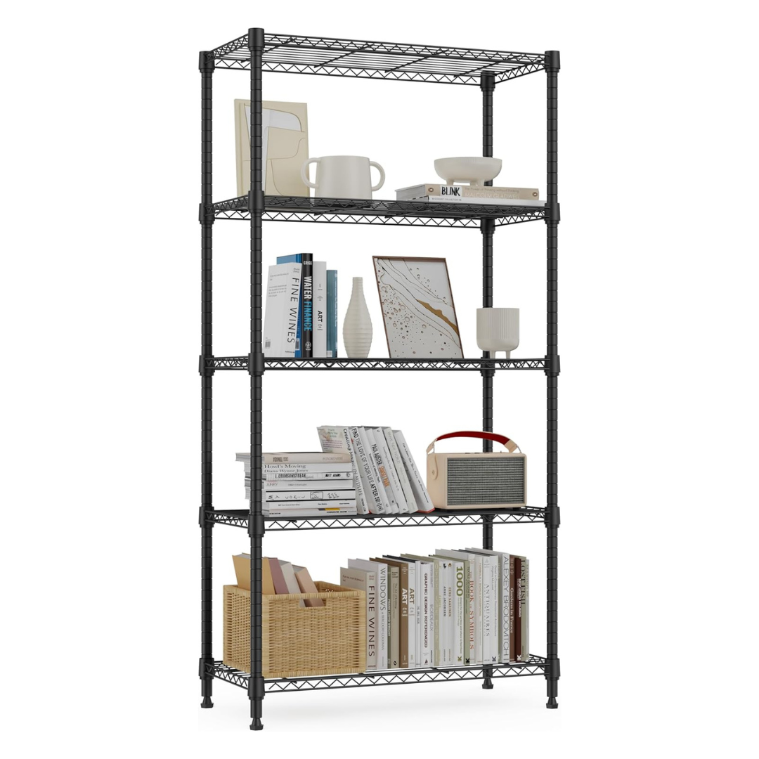 Modern 5 Tier Adjustable Metal Storage Shelves