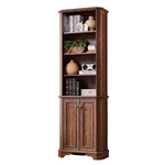 OKD 6-Tier Wooden 72" Tall Farmhouse Bookshelf With Doors