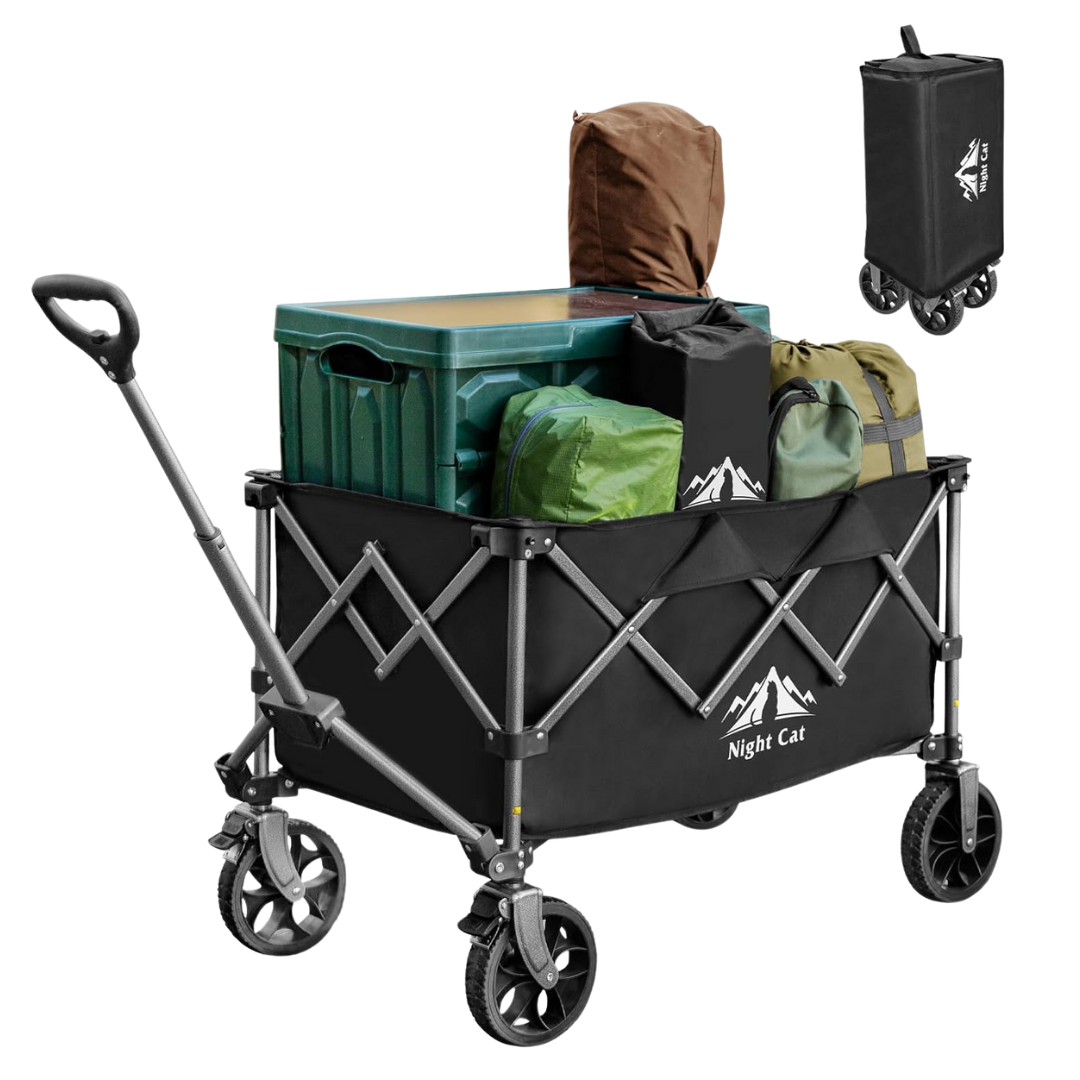 Night Cat 150L Folding Utility Wagon With Wheels