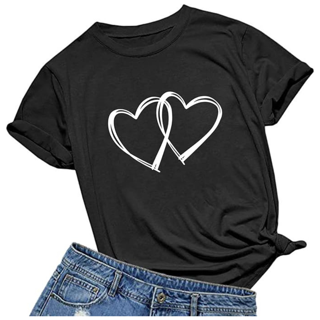 Women's Heart Print T Shirts