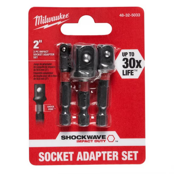 Milwaukee Shockwave Impact Duty 1/4" Hex Shank Socket Adapter Set