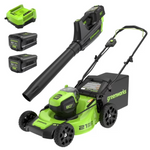 Greenworks 80V 21" Brushless Cordless Electric Lawn Mower + Axial Blower