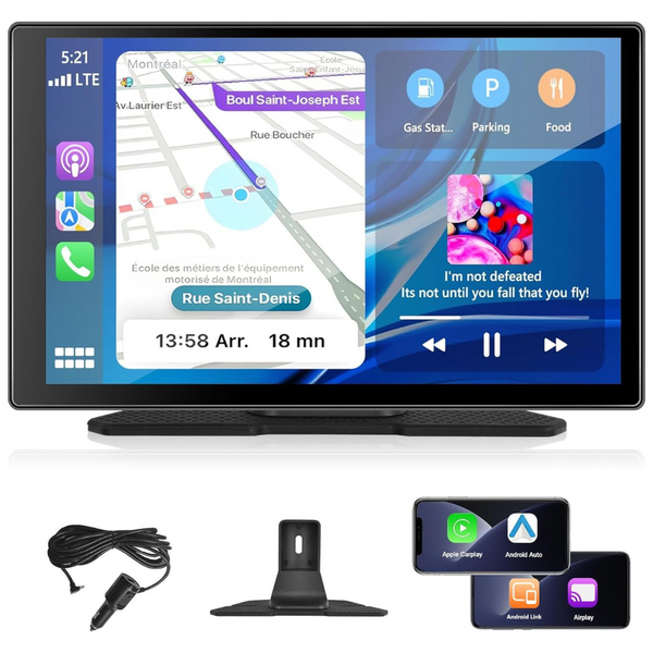 9" Apple Carplay Android Auto Screen With Bluetooth