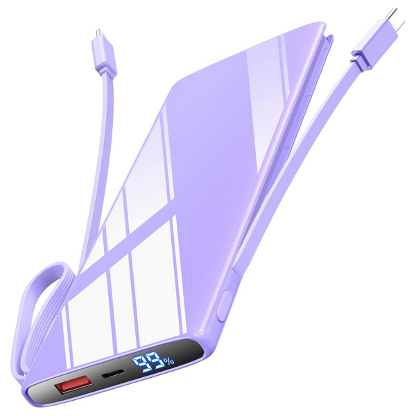 10000mAh Portable Power Bank W/ Cables (Various)