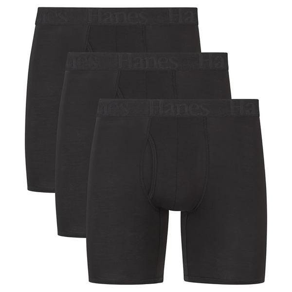 3-Pack Hanes Men's Supersoft Viscose From Bamboo Boxer Briefs (Various)