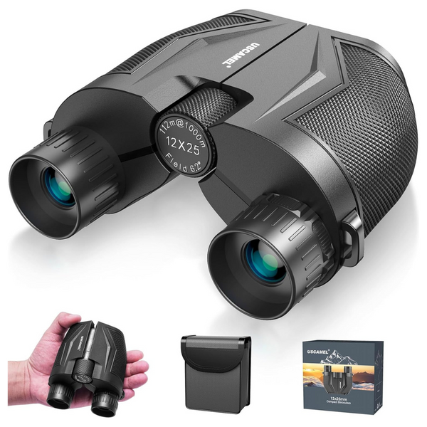 12x25 HD Lightweight Compact Easy Focus Binoculars