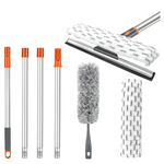 2-in-1 Window Washing Squeegee & Duster With Extension Pole