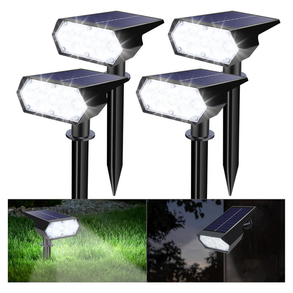 4-Pack Waterproof 2-Modes 49-LED Solar Spot Light