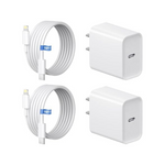 2-Pack 20W USB-C iPhone Charger Block With 10ft Cable
