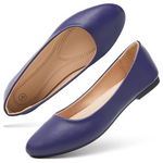 Women's Comfortable PU Leather Ballet Flats Shoes